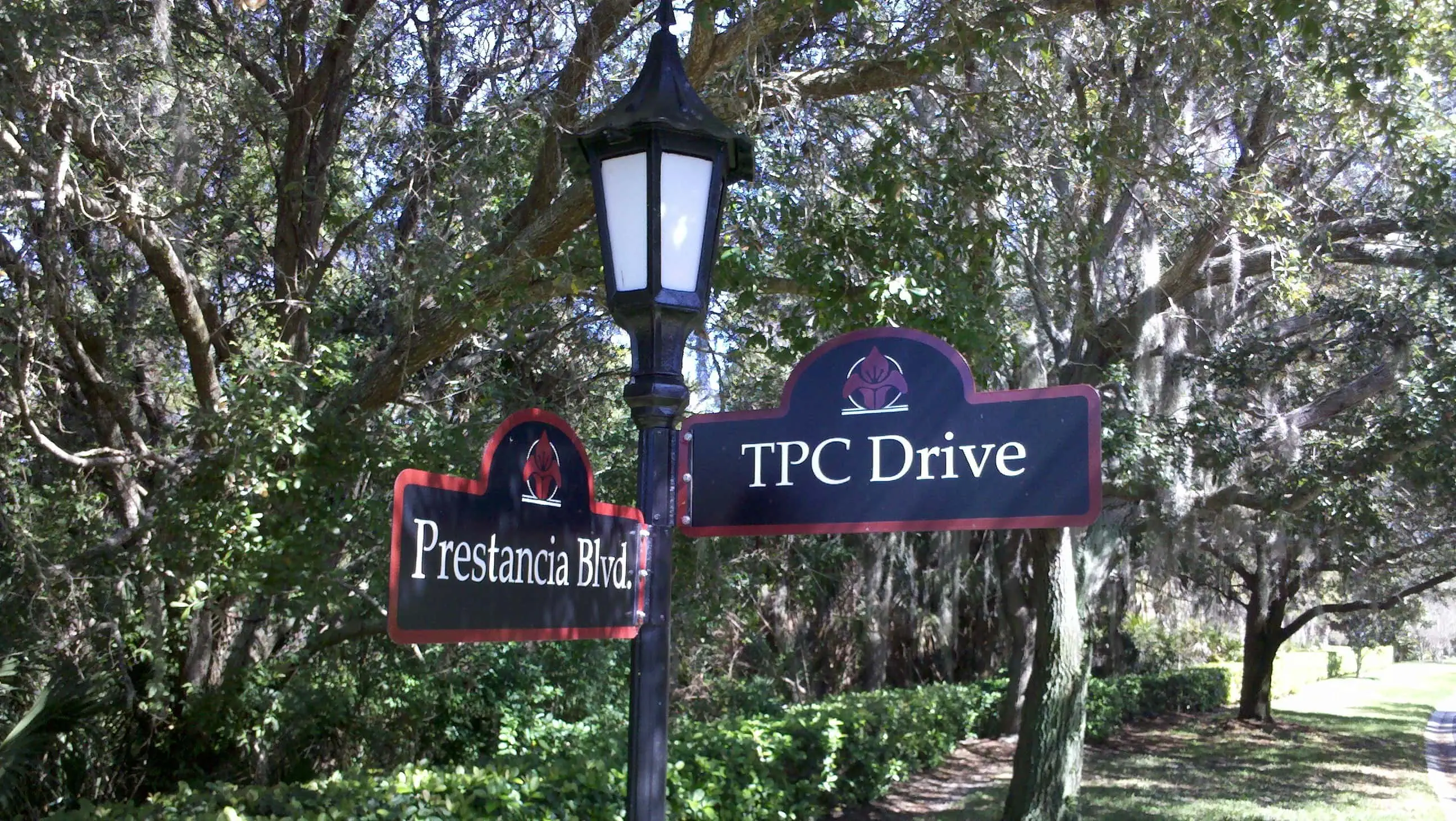 TPC Drive and Prestancia Blvd at TPC Prestancia Golf & Tennis Community in Sarasota, Florida.